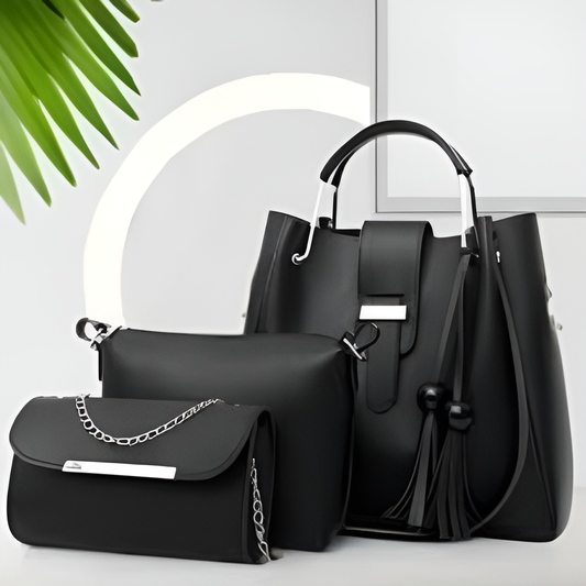 3 in 1 Women's Soft PU Leather Handbag Set